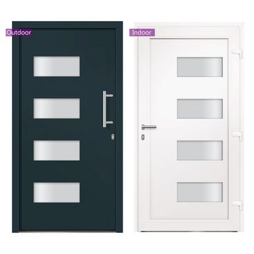 vidaXL Haustür Haustür Aluminium und PVC Anthrazit 100x210 cm EIngangstür Außentür Re