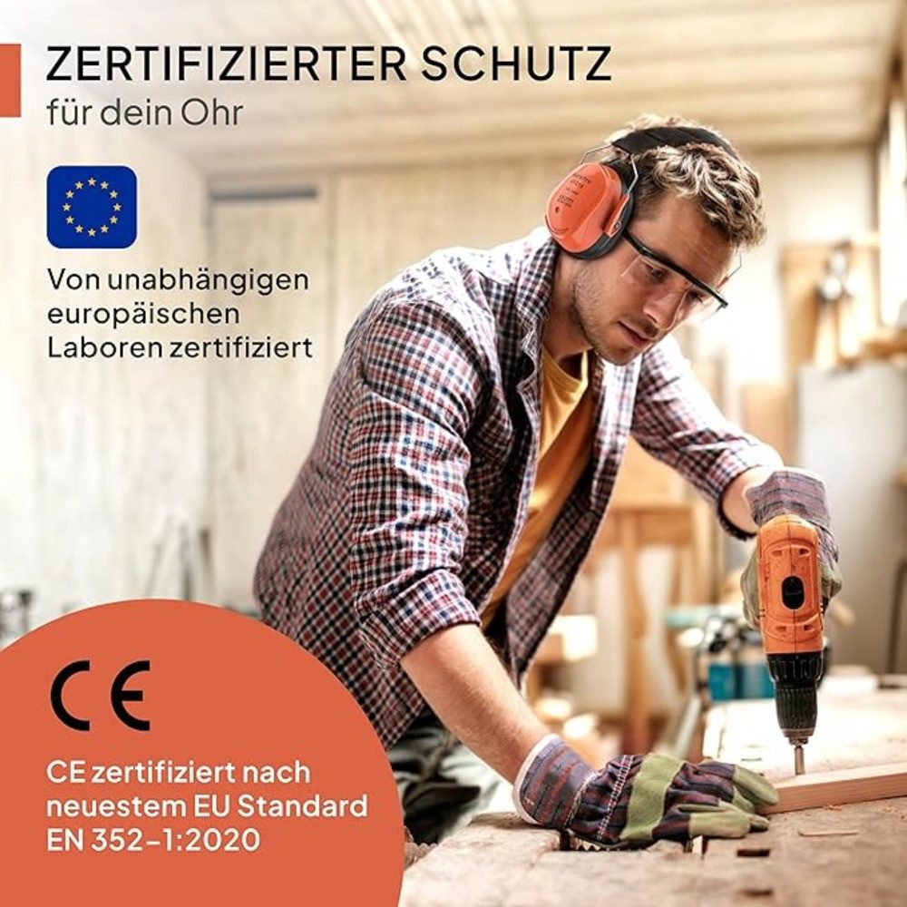 Senner Kapselgehörschutz WorkPro Ultra, Gehörschutz für Arbeit & Freizeit – Größenverstellbar, (Hochwertige Lärmschutz Kopfhörer mit SNR von 33-34 dB), Unisex Ohrenschützer