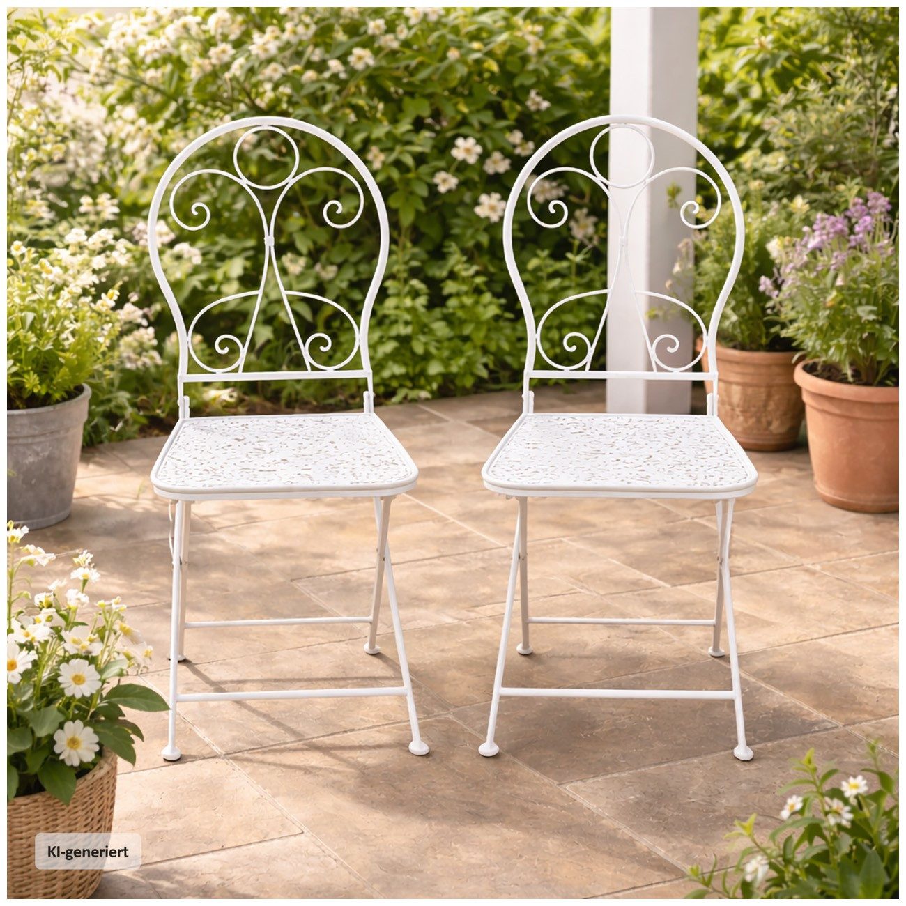 HTI-Living Gartenstuhl Gartenstuhl 2er-Set Solea Weiß (Set, 2 St)