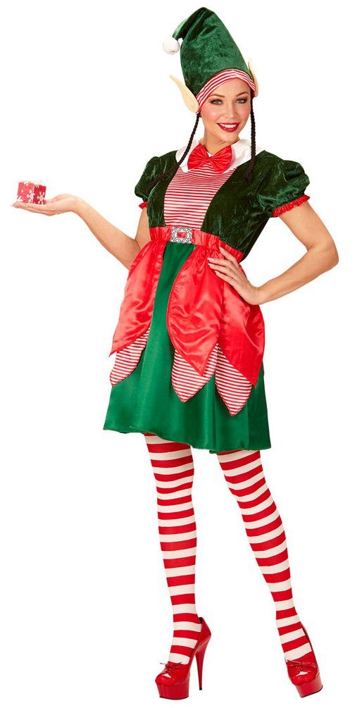 Karneval-Klamotten Kostüm Elf Kostüm Damen Weihnachtshelfer, Komplettkostüm