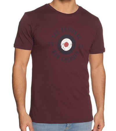 Ben Sherman Rundhalsshirt »Ben Sherman Destorted Target Kurzarm-Shirt modisches Herren Rundhals T-Shirt Freizeit-Shirt Bordeaux«