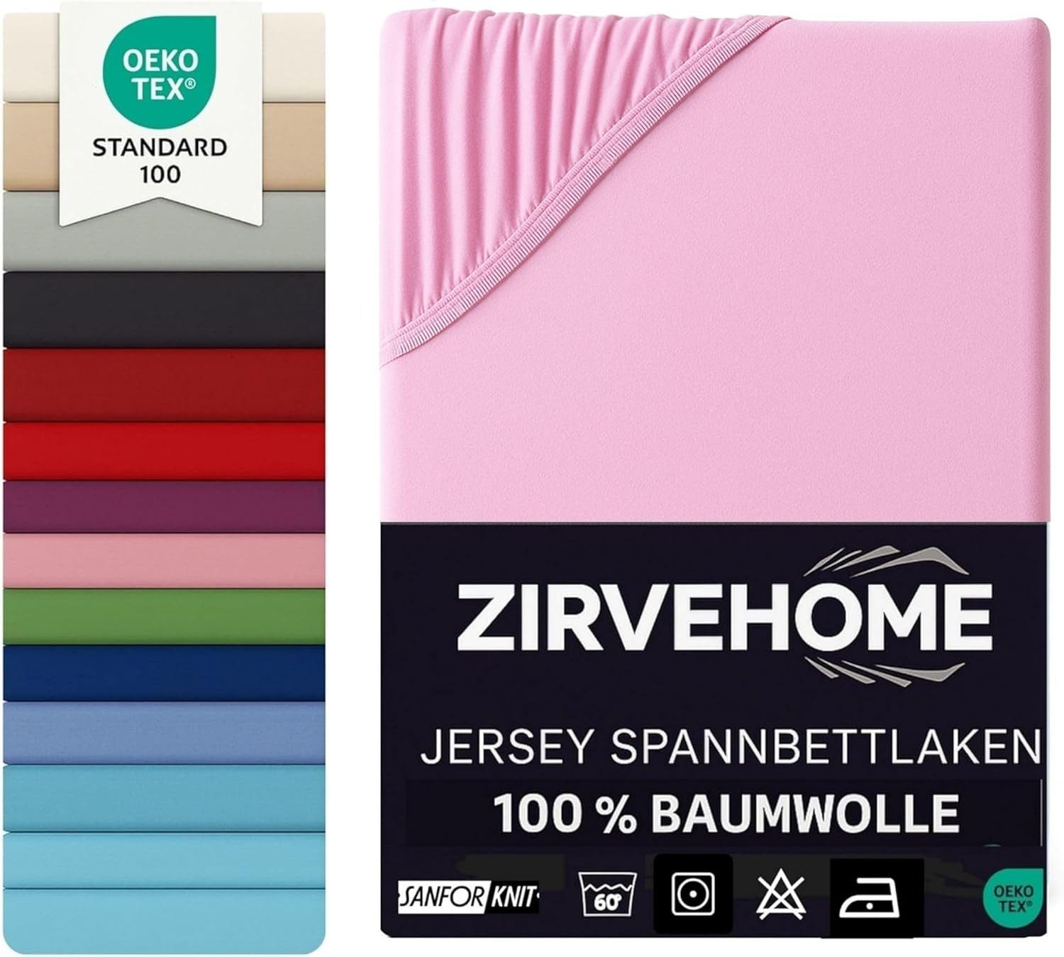 ZIRVEHOME Spannbettlaken Spannbettlaken, Jersey, Gummizug: Rundumgummi, (1 Stück), Baumwolle Spannbettlaken 70x140 cm bis 15 cm Höhe, Weiß