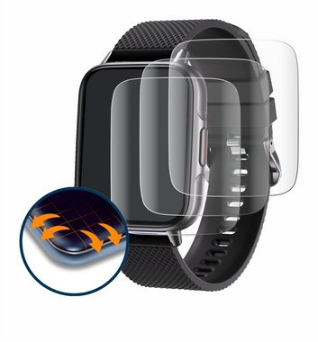 Savvies Full-Cover Schutzfolie für Tisoutec Smartwatch 1.7", Displayschutzfolie, 4 Stück, 3D Curved klar