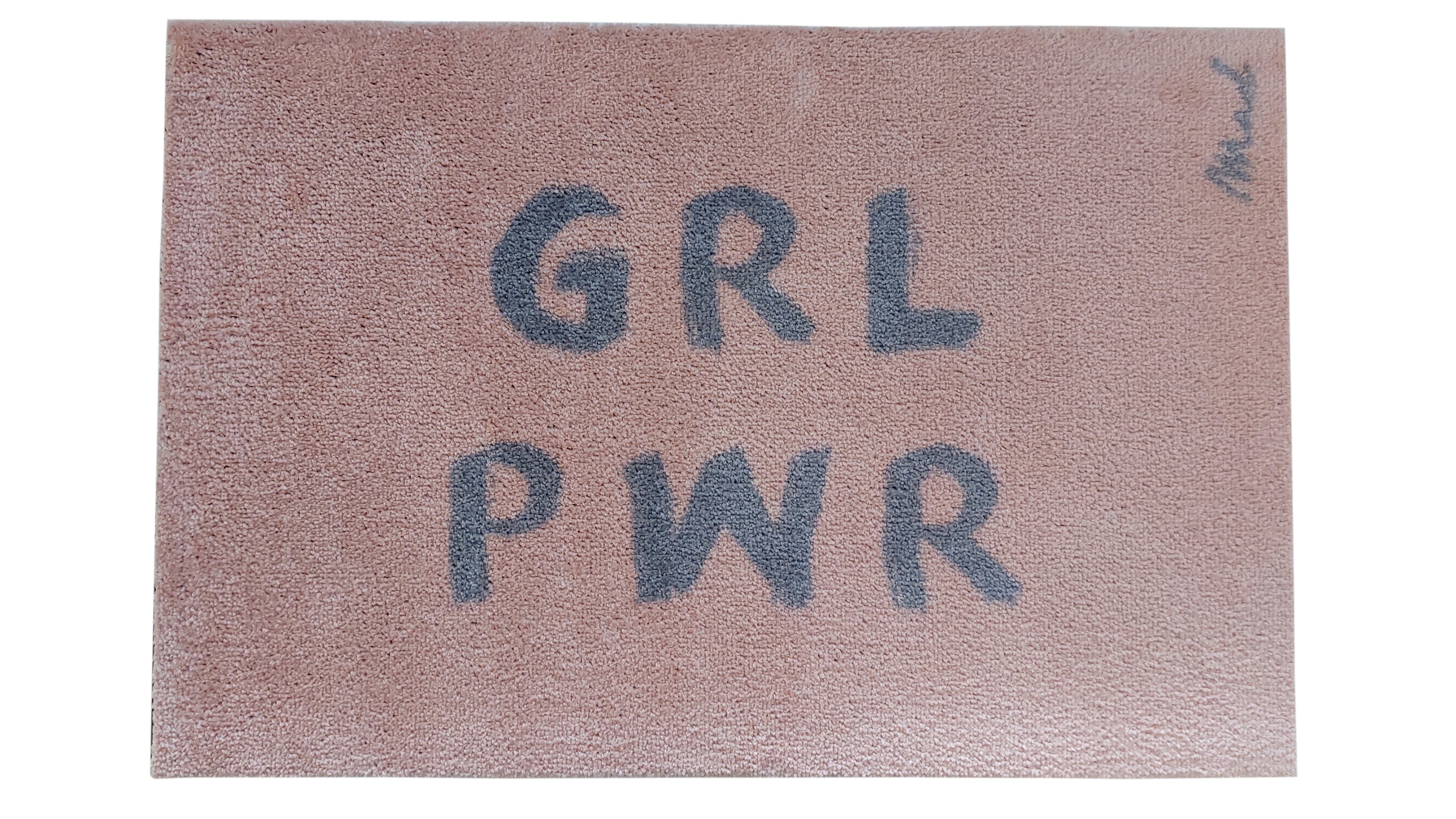 Mad about Mats Fußmatte Chantal, Türvorleger, Läufer, Indoor, Weich, Pink, mit Spruch "GRLPWR, Girlpower, Rosa, waschbar, rutschfest, 50 x 75 cm