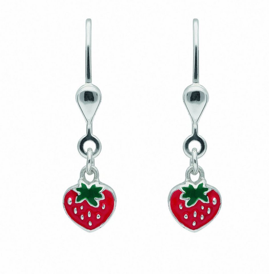 Adelia´s Paar Ohrhänger 925 Silber Ohrringe Ohrhänger Erdbeere,  Silberschmuck für Damen