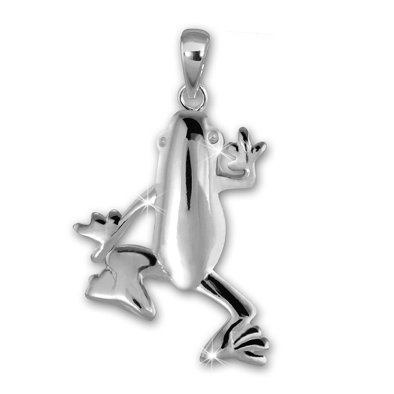 Teenie-Weenie Kettenanhänger Teenie-Weenie Ketten Anhänger Frosch SD 925er Ster (Kettenanhänger), Kettenanhänger (Frosch) 925 Sterling Silber, silber ca. 2,1cm