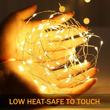 Alster Herz Lichterkette 10x 20 LED Lichterkette mit Batterie, 2m für Innen und Außen, E0217, Dekoration für Weihnachten,Party