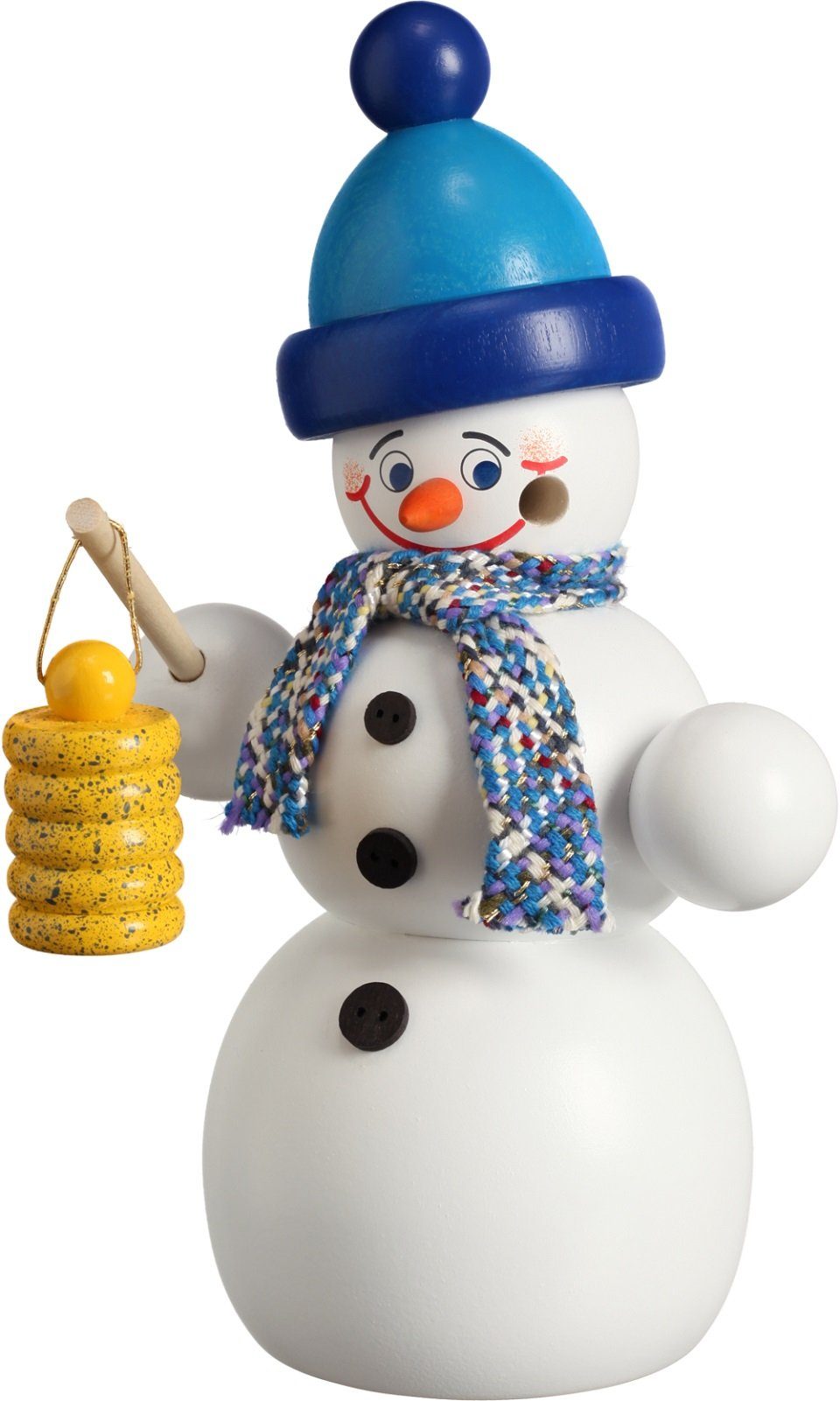 Seiffener Volkskunst Räuchermännchen Räuchermann Schneemann mit Laterne der Seiffener Volkskunst eG, (1 St), Handarbeit aus dem Erzgebirge