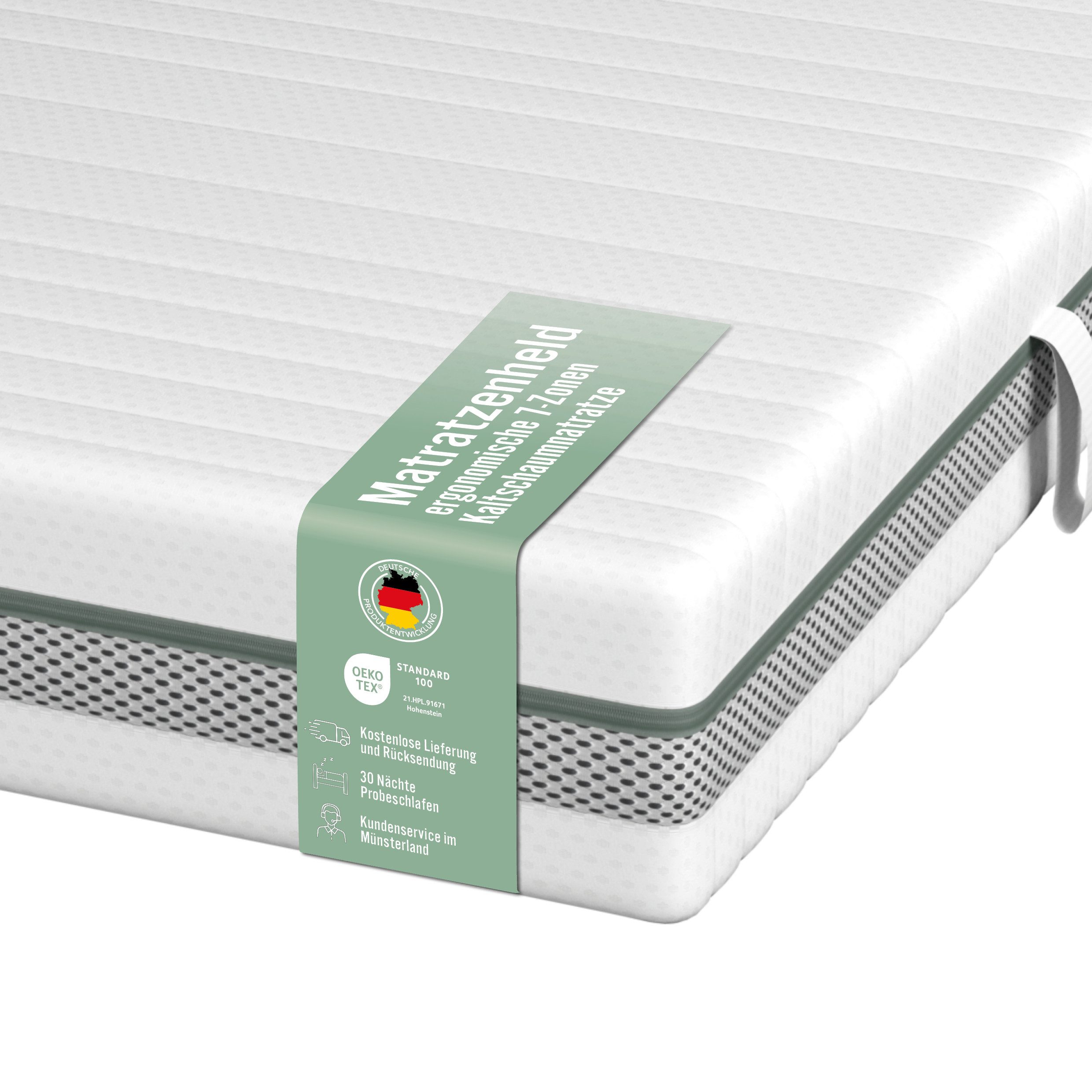 Hybridschaum-Matratze Balance, 7 Zonen-Matratze 90x200 cm, 140x200 cm, Wendematratze, Матрасыheld, 20 cm hoch, H2+H3, ergonomisch, atmungsaktiv, für jede Schlafposition