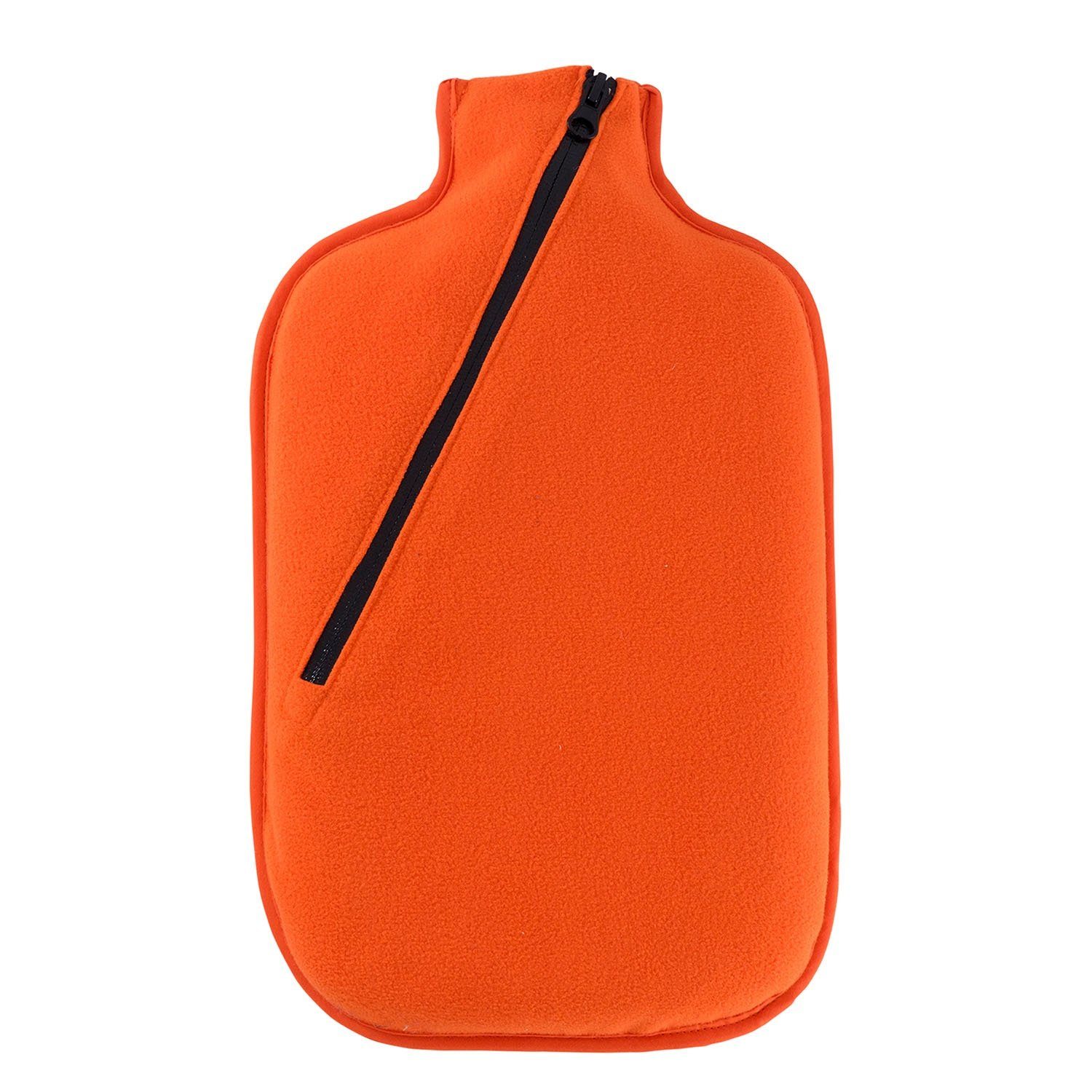 Hugo Frosch Wärmflasche - Öko-Wärmflasche 2,0 l mit Softshell-Bezug orange, Made in Germany