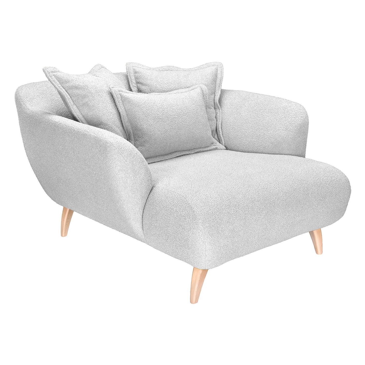 LIV'IN Loveseat PATRAS, Weiß, Webstoff, Holzfüße, mit Kissen, B 120 x H 85 x T 150 cm