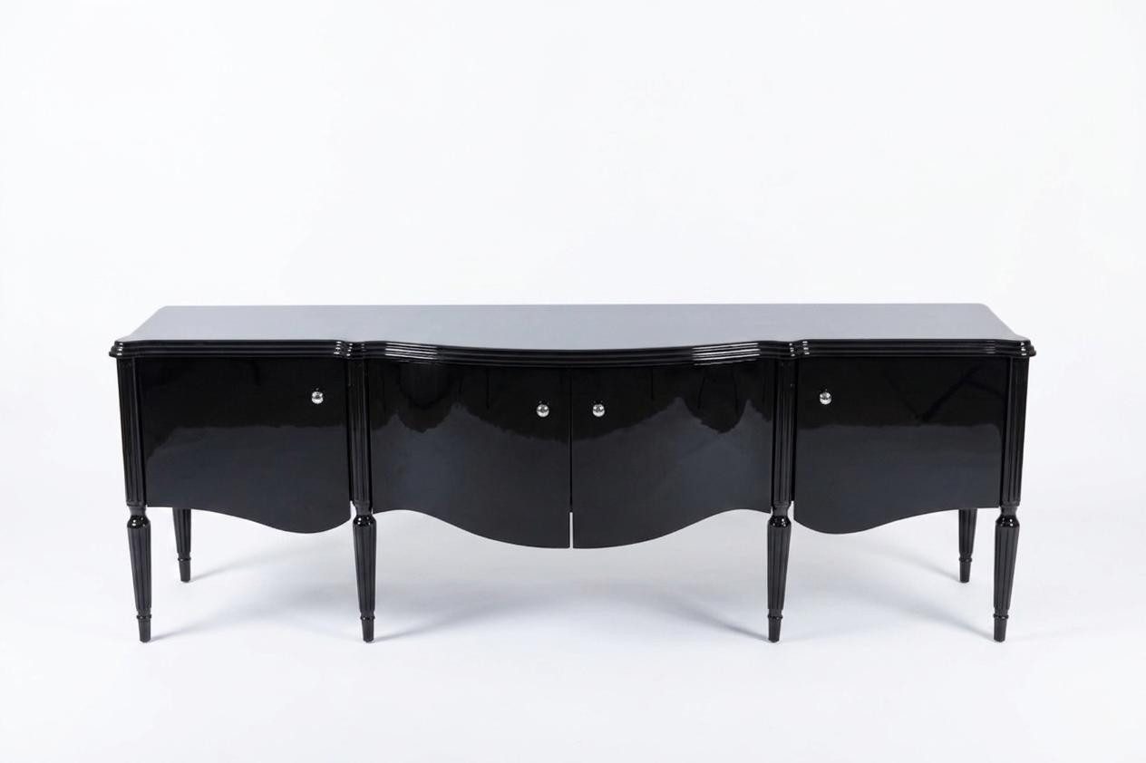 JVmoebel Sideboard Sideboard Elegantes Design Schwarz Hochglanz Geschwungene Form Modern, Made in Europa