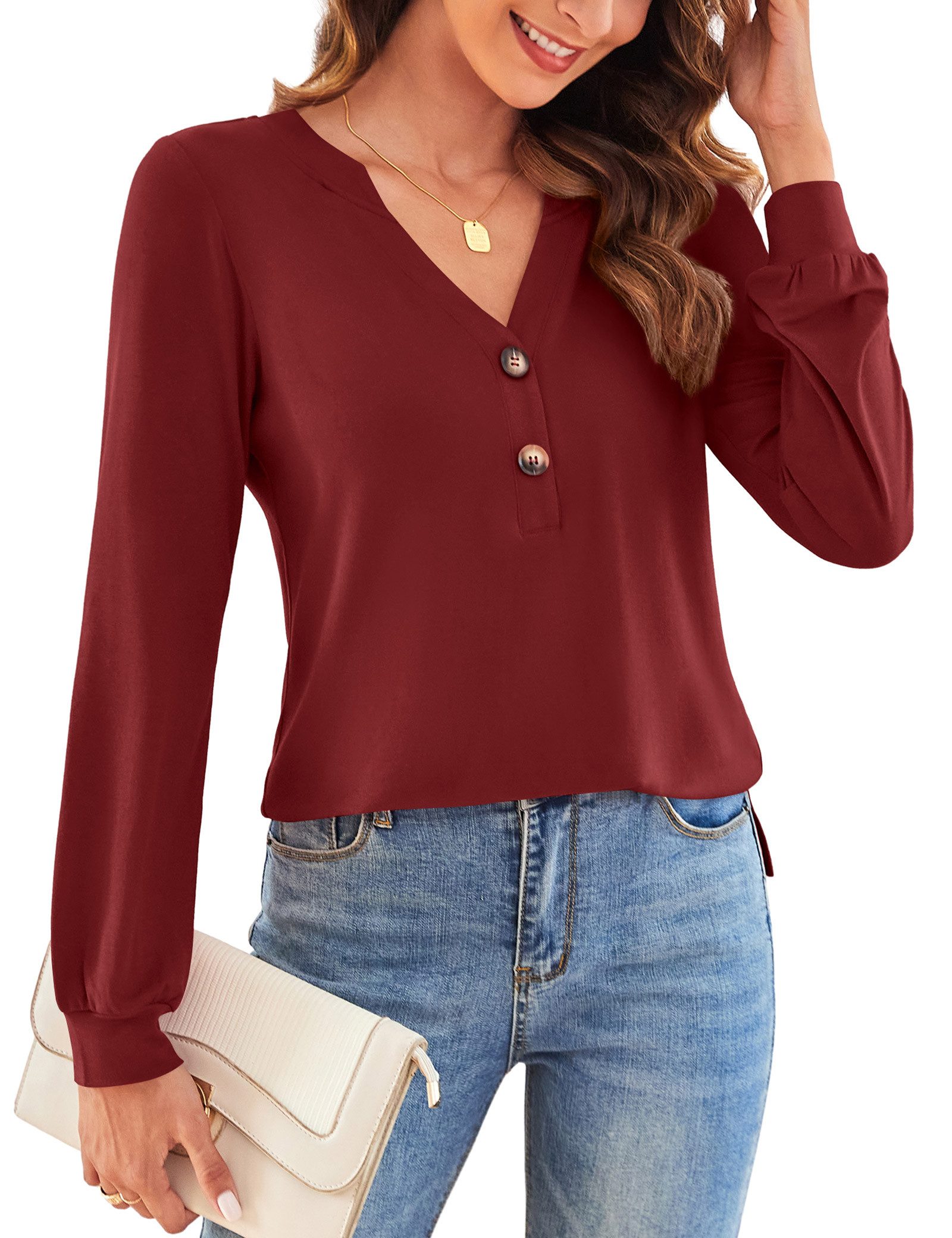 Beluring Langarmbluse Damen Langarm Oberteil / günstig online kaufen