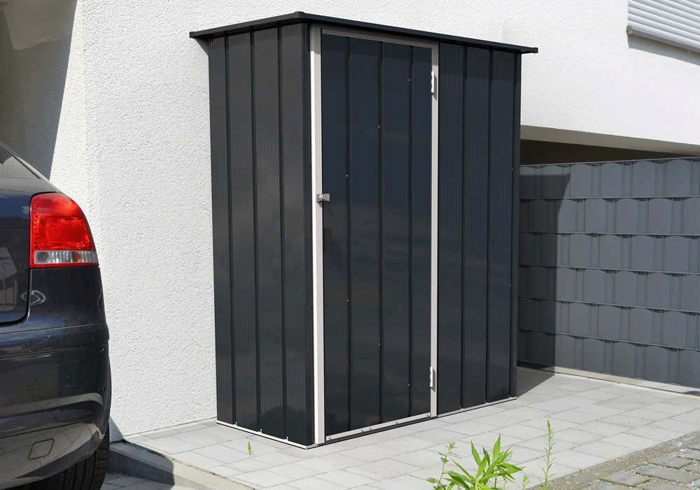 DURAMAX Gerätehaus DURAMAX Metall-Easy 1,5x0,6m, BxT: 162,8x81,2 cm, in Anthrazit mit 0,31mm Wandstärke