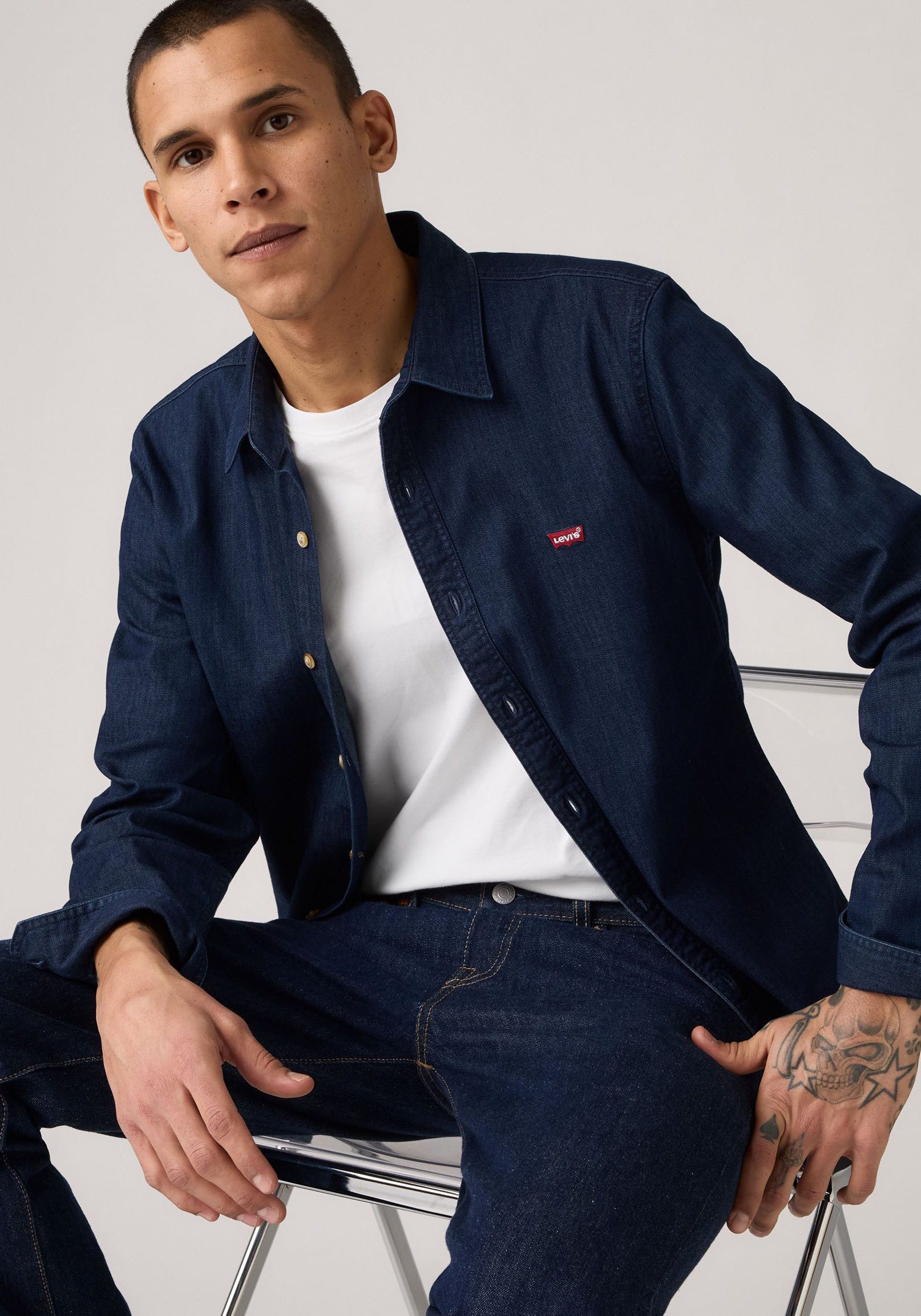 Levi's® Jeanshemd LS BATTERY HM SHIRT SLIM aus pflegeleichtem Baumwollmix günstig online kaufen