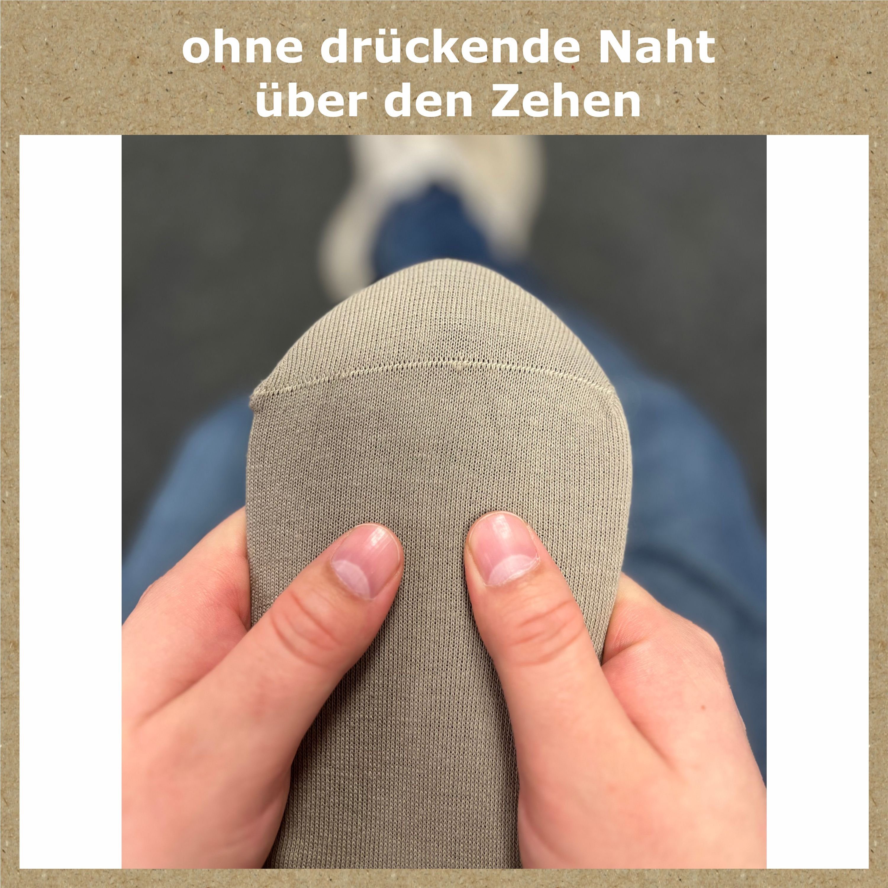 Freizeit und Paar) Komfortbund Socken Damen aus Braun GAWILO Baumwolle, (10 venenfreundlichem Business 100% für mit und Herren