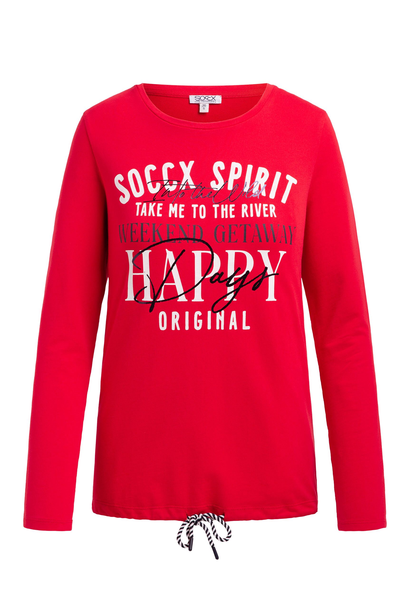 SOCCX Sweater mit Bindeband im Saum günstig online kaufen