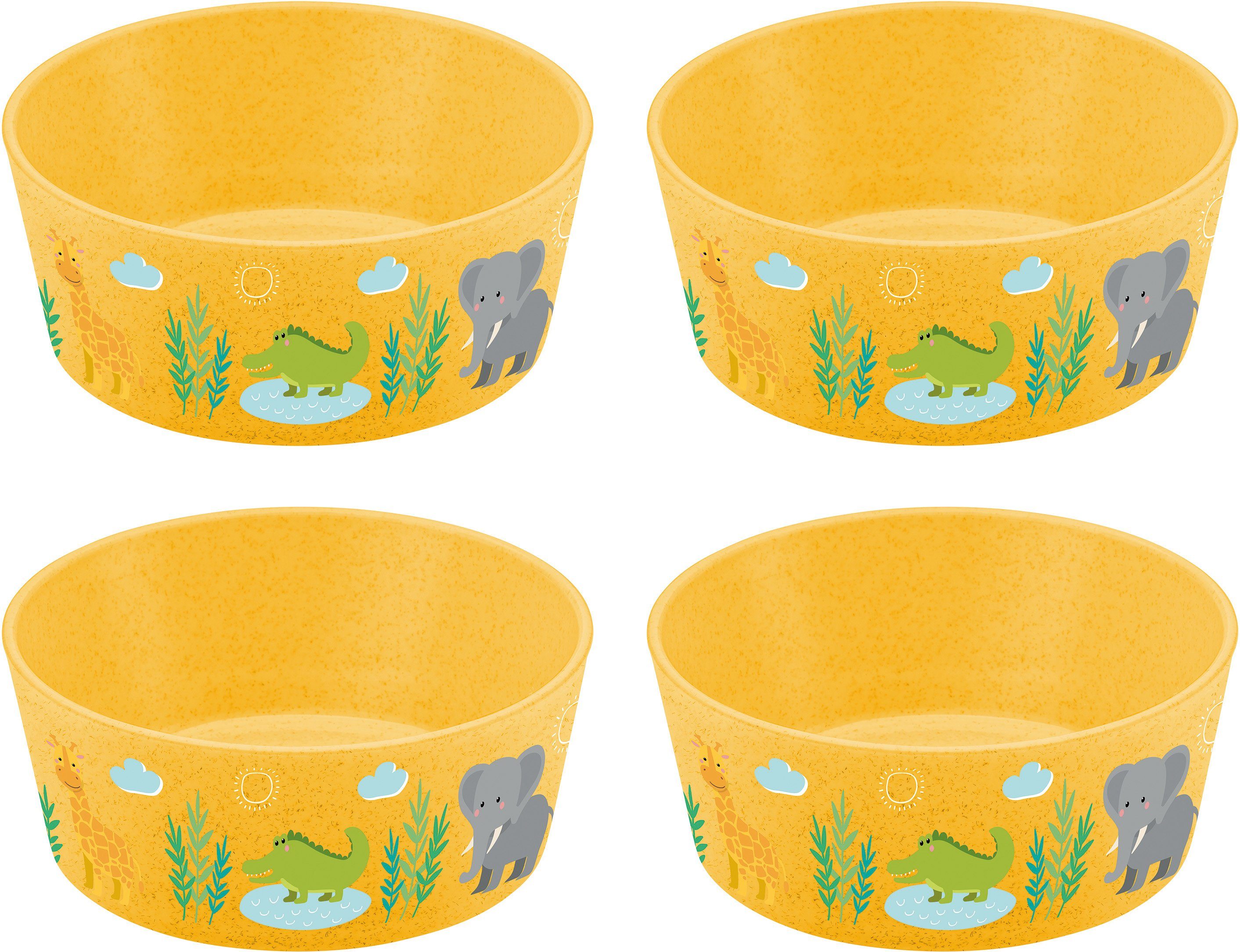 KOZIOL Kinderschale CONNECT BOWL AFRICA, Kunststoff, (Set, 4-tlg), 100% recycelbar,100% made in Germany, 400 ml