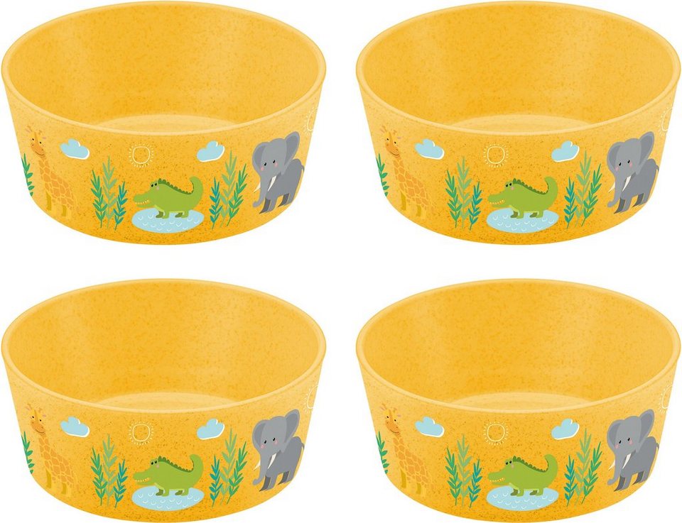 KOZIOL Kinderschale CONNECT BOWL AFRICA, Kunststoff, (Set, 4-tlg), 100%  recycelbar,100% made in Germany CO² neutral produziert, 400 ml