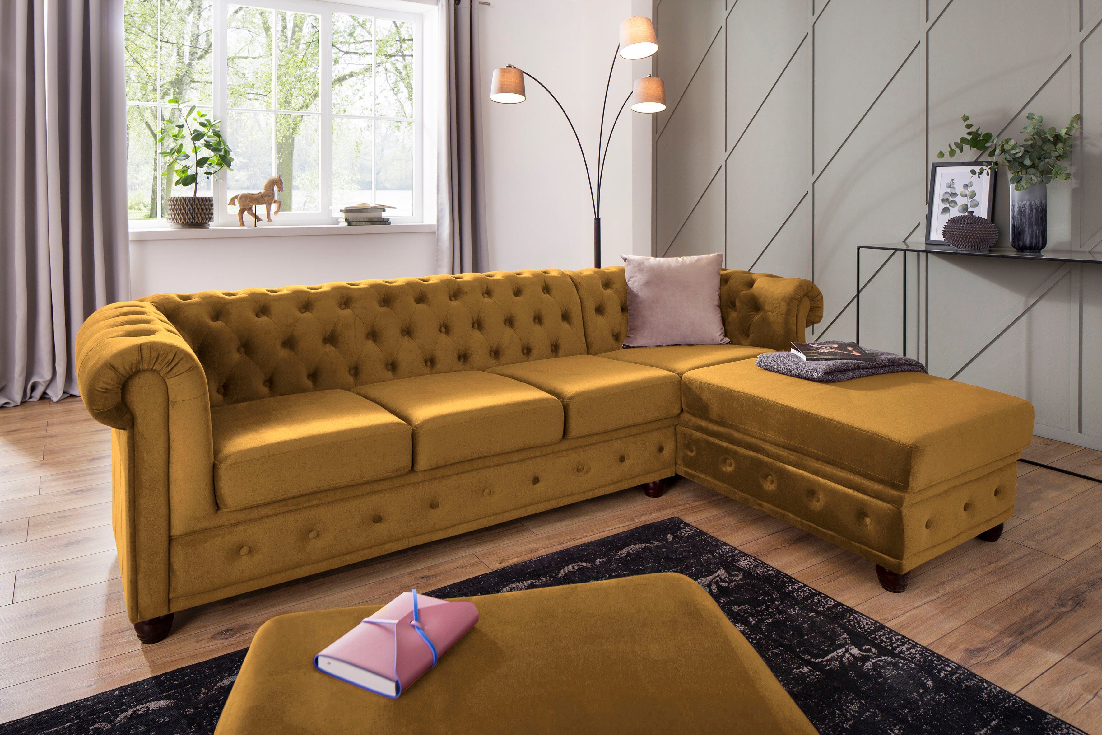 Home affaire Chesterfield-Sofa New Castle L-Form, günstig online kaufen