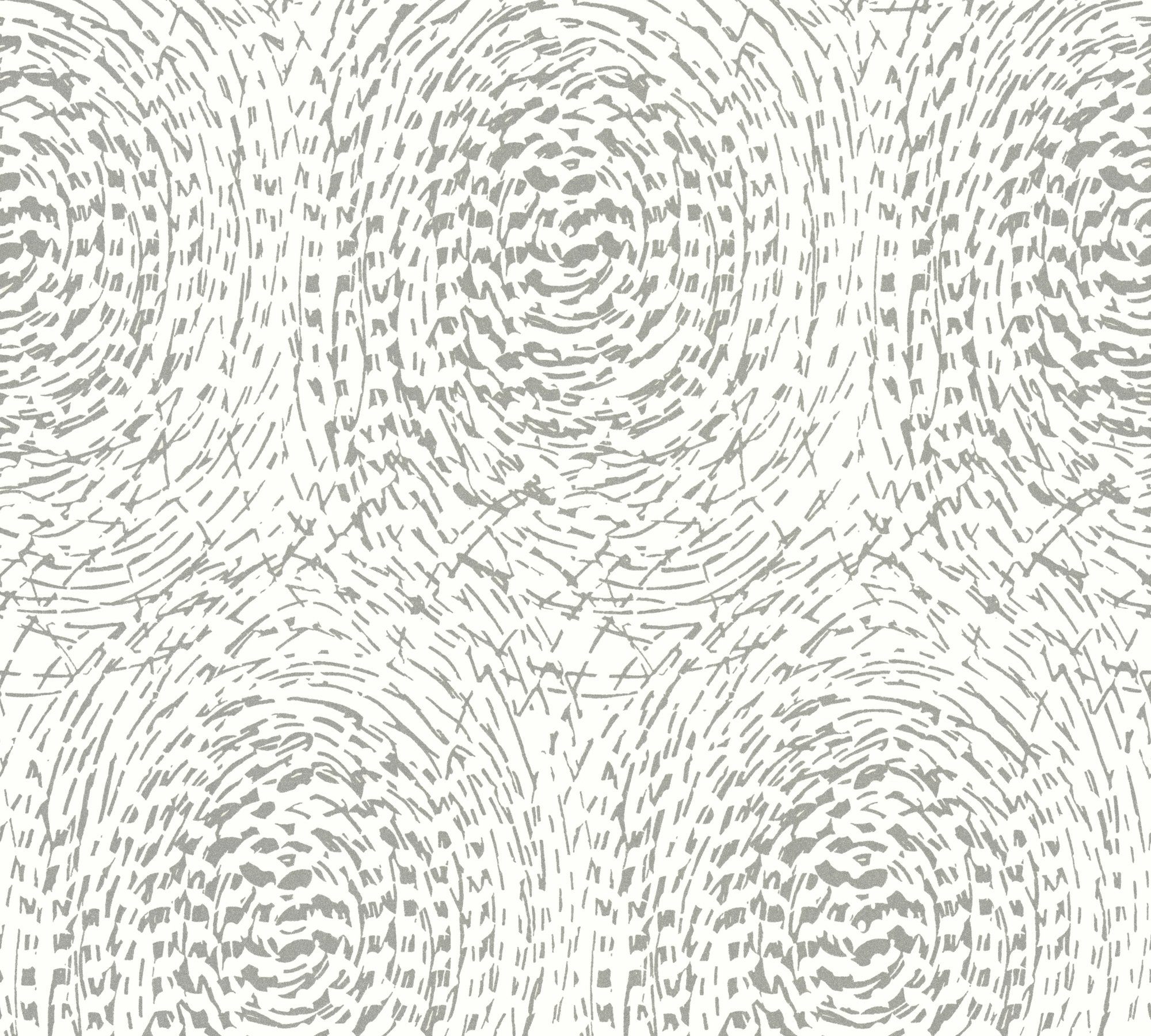 A.S. Création Architects Paper Vliestapete Alpha, glatt, gemustert, glänzend, matt, Tapeten mit Punkten Tapete Geometrisch silberfarben/weiß