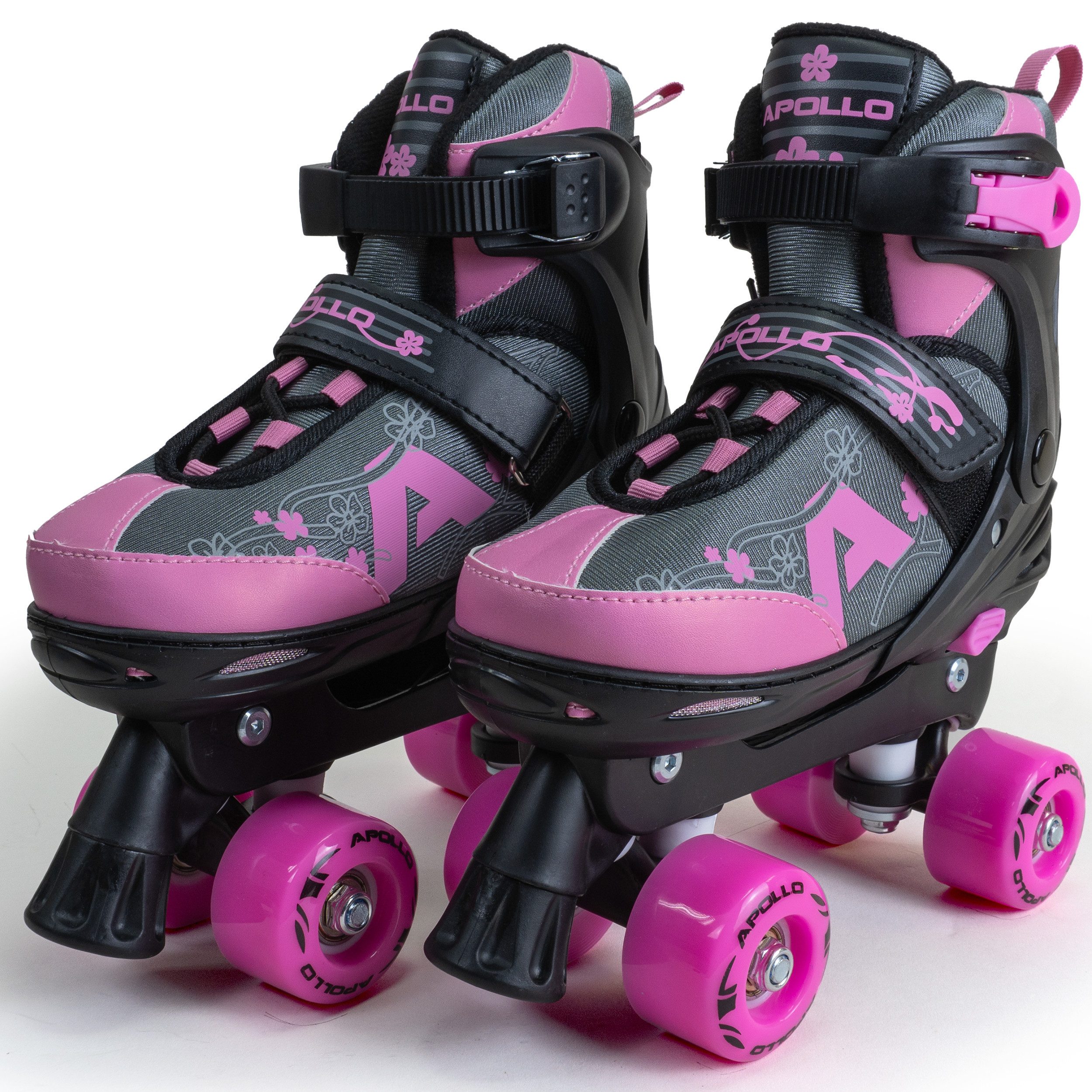 Apollo Rollschuhe Verstellbare Rollschuhe Champion Adjustable Kinder, LED Roller Skates, mitwachsende Skates mit Schnell-Verschlusssystem