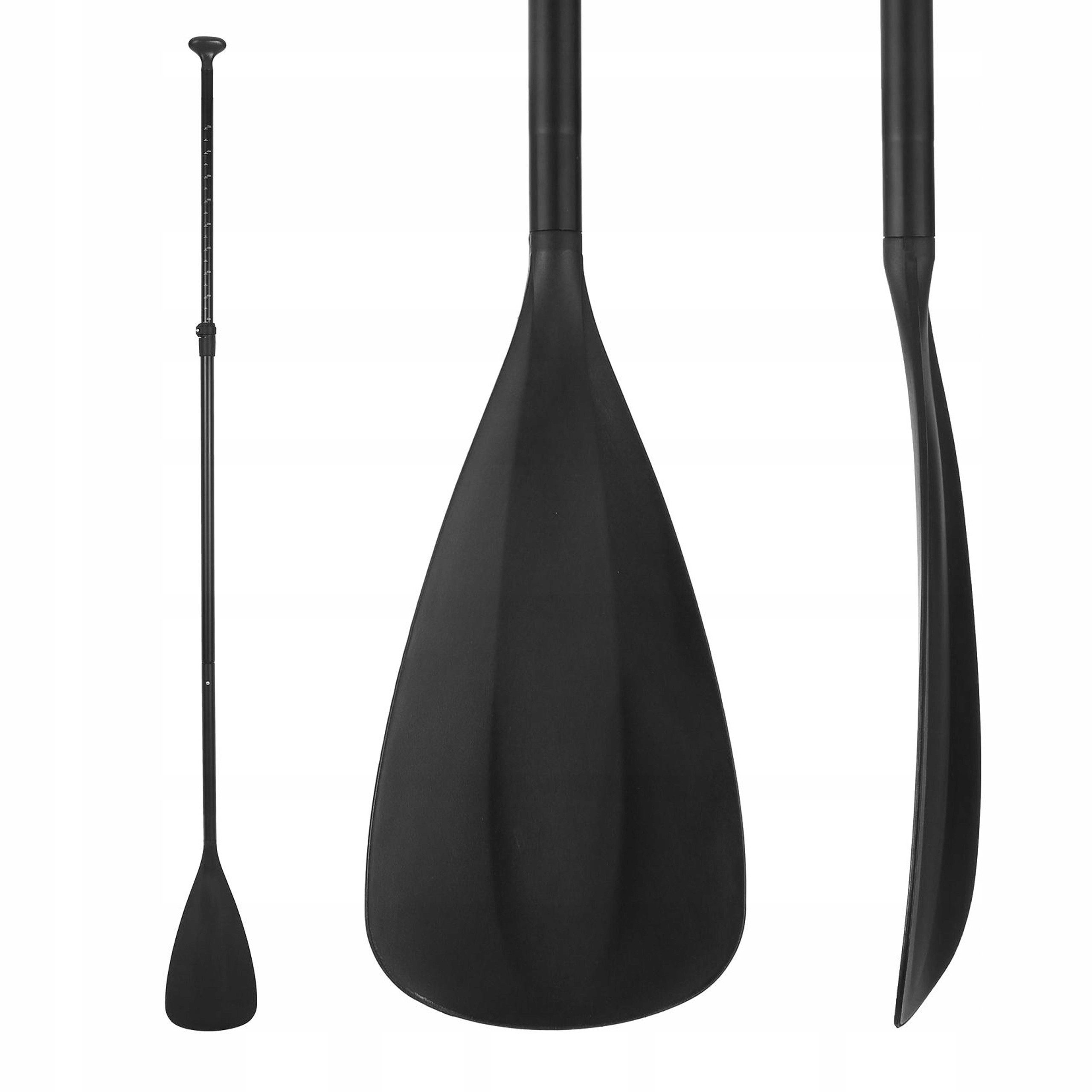 KomfortHome Paddel Stand Up Board 175-210cm verstellbar 3-teilig Aluminium SUP-Paddel, (3-St), Faltbar Kajak Doppelpaddel Teleskop schwarz Nylon T-Griff 950g