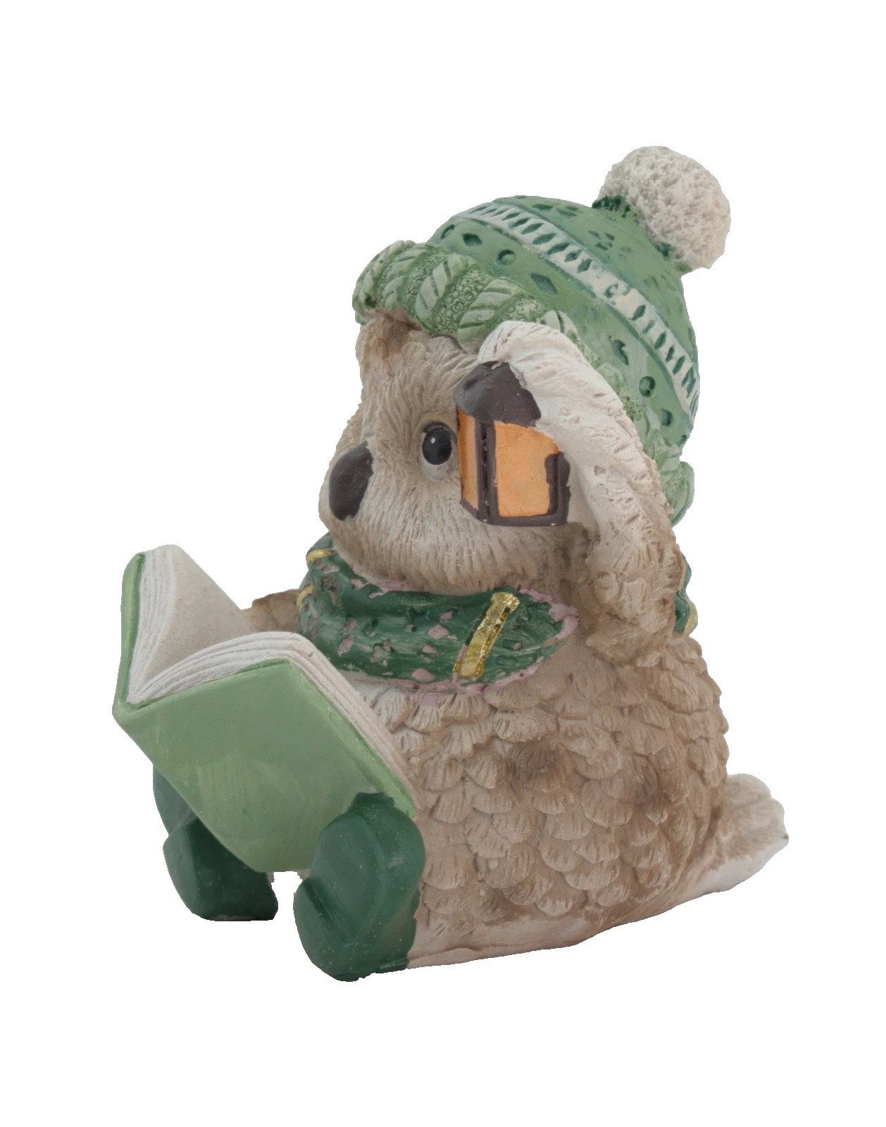 Kaufhaus le petit Tierfigur Deko Eule Buch Laterne Uhu Figur Skulptur Schneeeule Schleiereule, Vogel Dekofigur Dekoskulptur Dekoobjekt aus Polyresin (Kunststein)