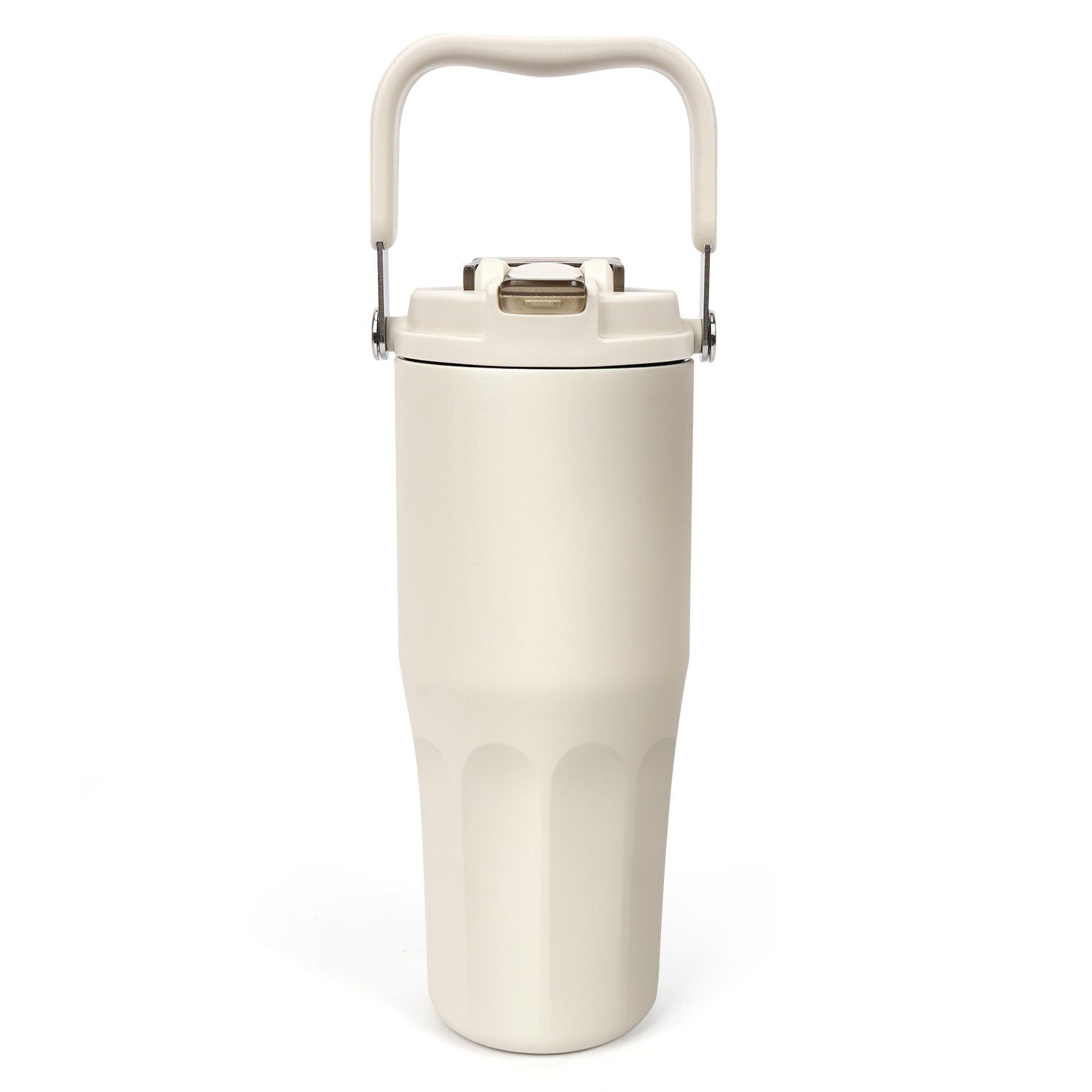 OSTWOLKE Isolierflasche Thermobecher mit Strohhalm und Henkel Tragbare Autobecher Sportflasche, 800ml, Reiseflasche, Trinkflasche für Reisen, Sport, Schule