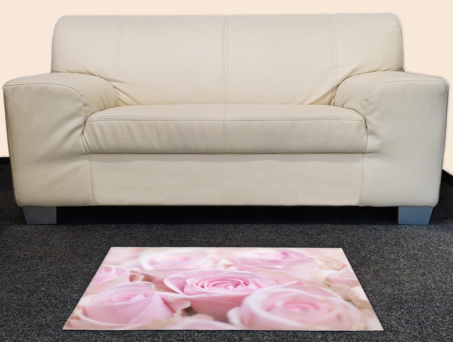 Wallario Teppich Rosafarbene Rosenblüten im Strauß, günstig online kaufen