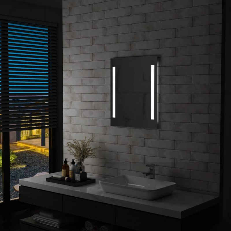 vidaXL Spiegel Badezimmer-Wandspiegel mit LED und Ablage 50×70 cm (1-St)