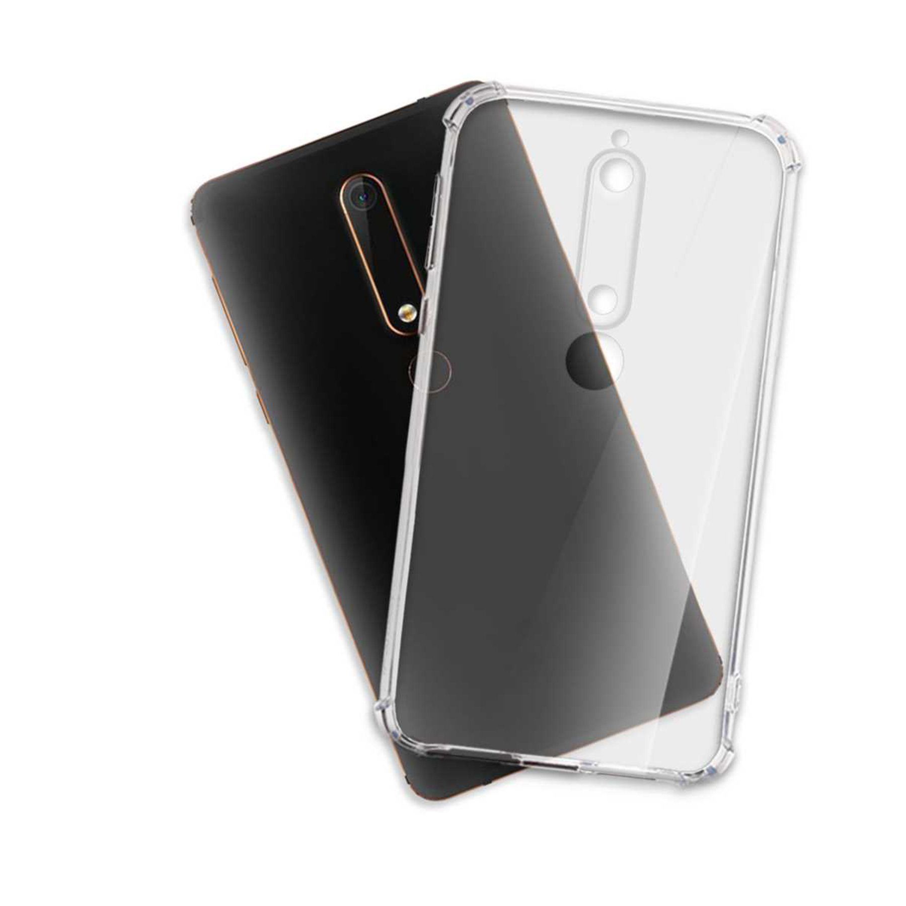 mtb more energy Smartphone-Hülle Clear Armor Case für Nokia 6.1, Transparente TPU Schutzhülle Case Backcover mit Anti-Shock Verstärkung