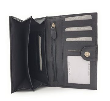 JOCKEY CLUB Geldbörse Wendebörse, echt Leder Portemonnaie, mit RFID Schutz, 21 Kartenfächer