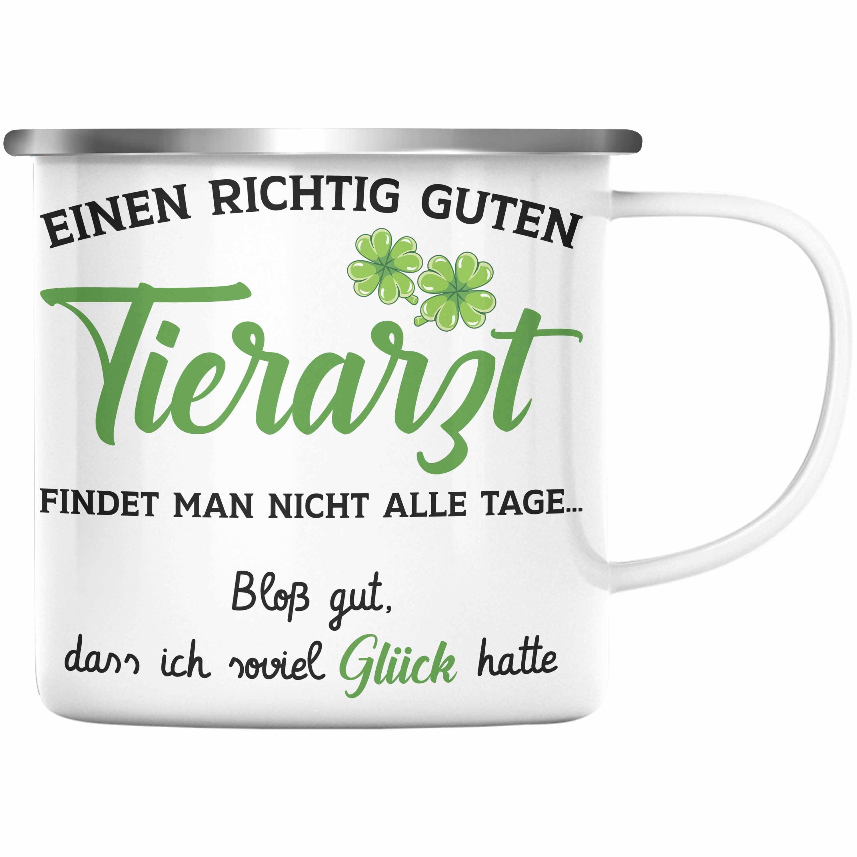 Danke Silber Bester Dankeschön Geschenkideen Trendation Weihnachten Geschenk Emaille - Veterinär Trendation Thermotasse Tasse Tierarzt