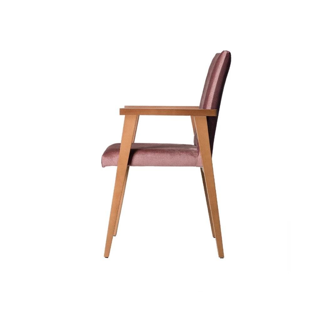 Stuhl, Holz JVmoebel Textil Design Esszimmer Stühle Polster Massiv Mit Stuhl Armlehnen