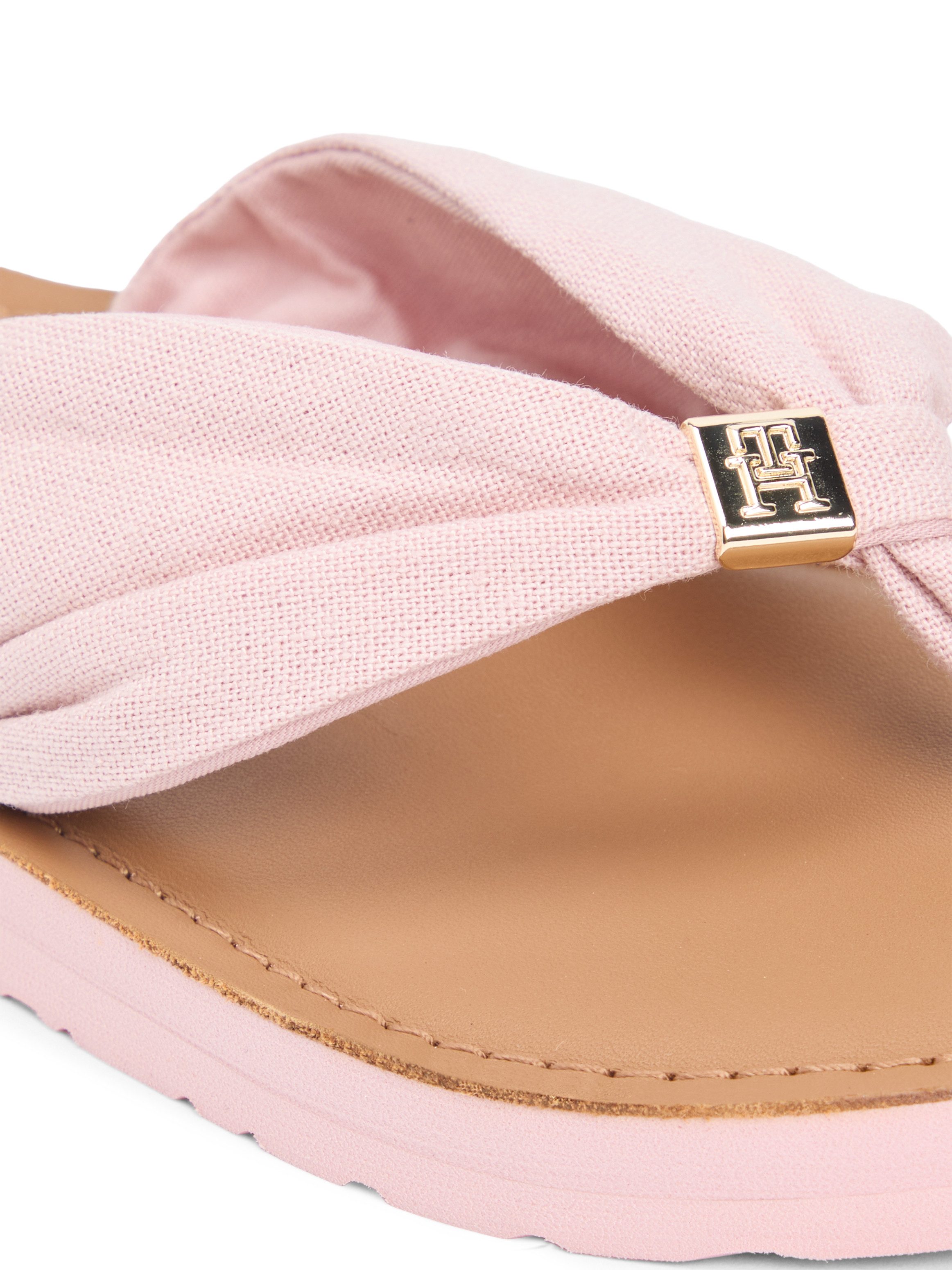 Tommy Hilfiger TH LTR FOOTBED SUMMER SANDAL Zehentrenner Sommerschuh, Strandschuh, Dianette, Flat mit Logoemblem