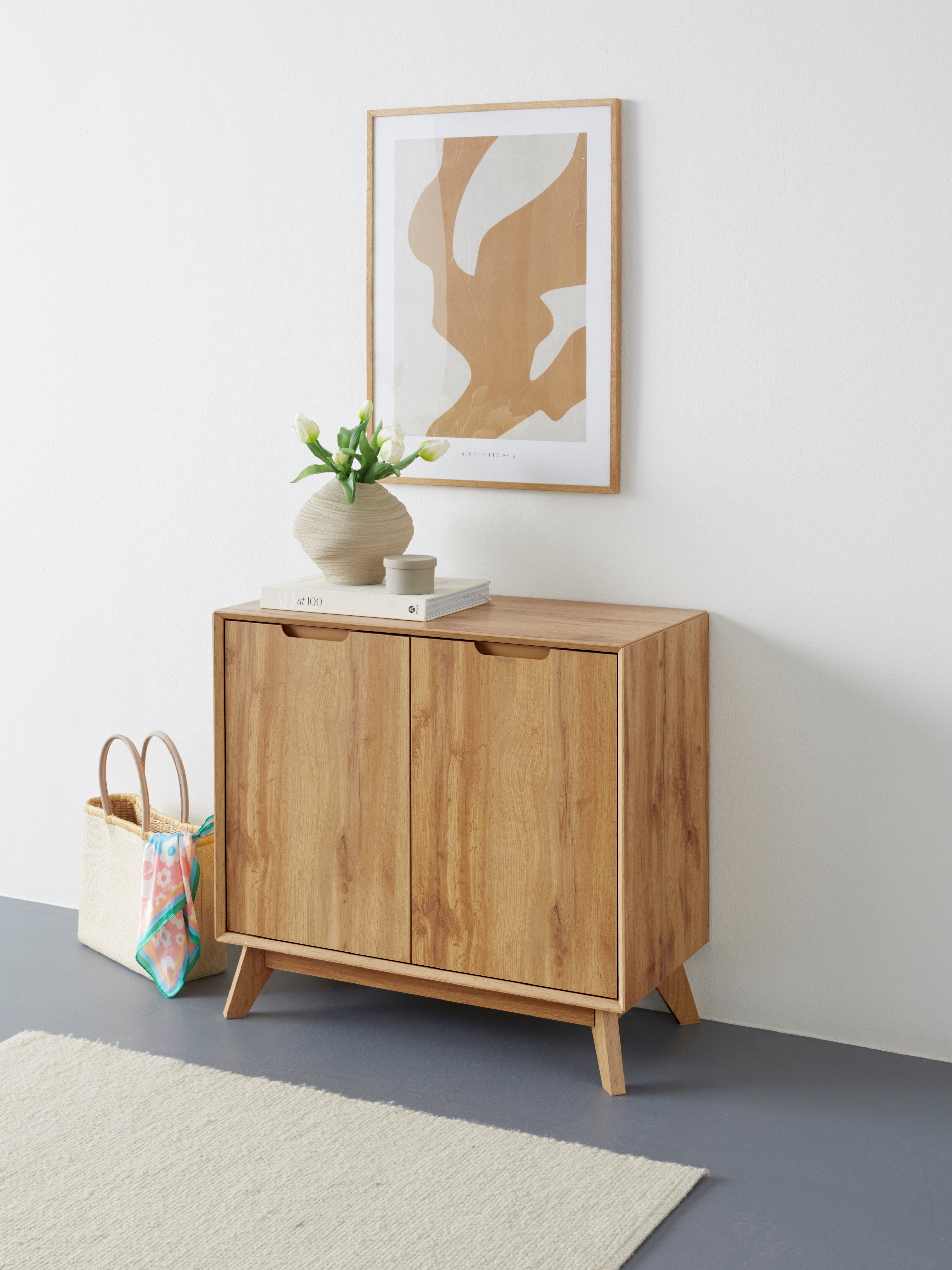andas Sideboard Pandrup, Kommode mit 2 Türen und 2 verstellbare Полки, B:80 cm, H:75 cm