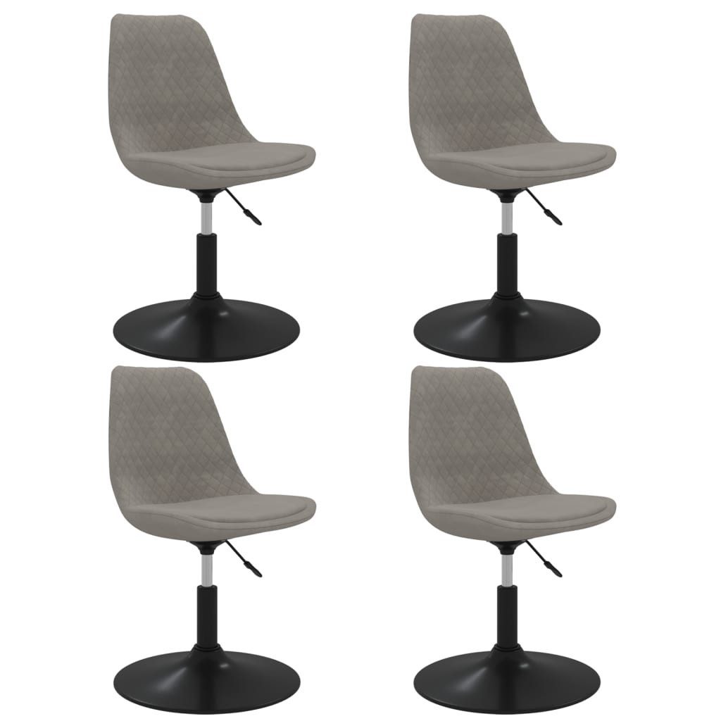 furnicato Esszimmerstuhl Hellgrau 49 x 42 x (81-93) cm mit Samtbezug (4 St)