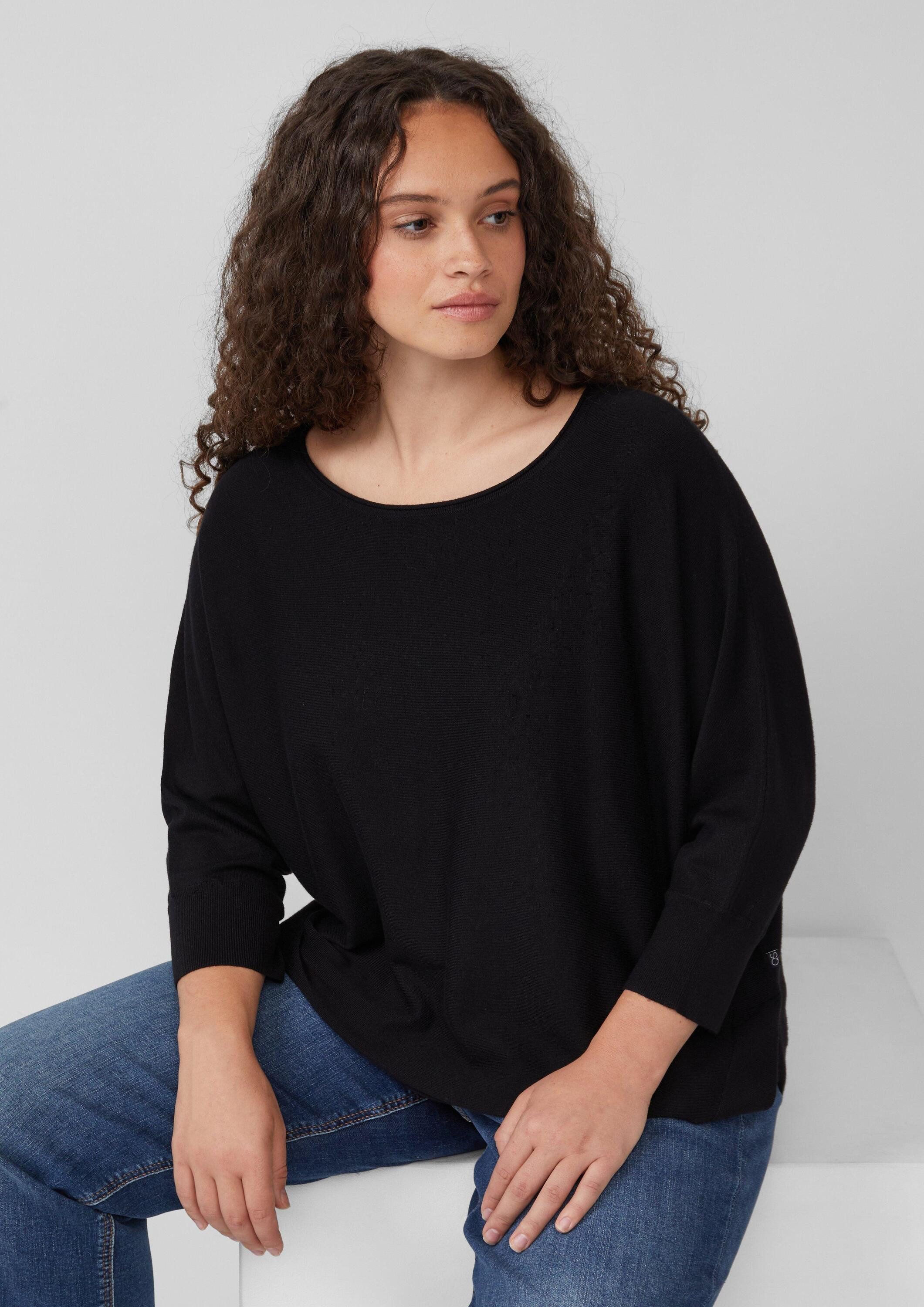 QS 3/4 Arm-Pullover Strickpullover Strickpullover mit Fledermausarm günstig online kaufen