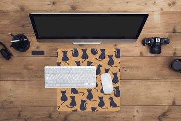 MuchoWow Gaming Mauspad Muster - Katze - Silhouette - Jungen - Mädchen - Kinder - Kind (1-St), Mousepad mit Rutschfester Unterseite, Gaming, 40x40 cm, XXL, Großes