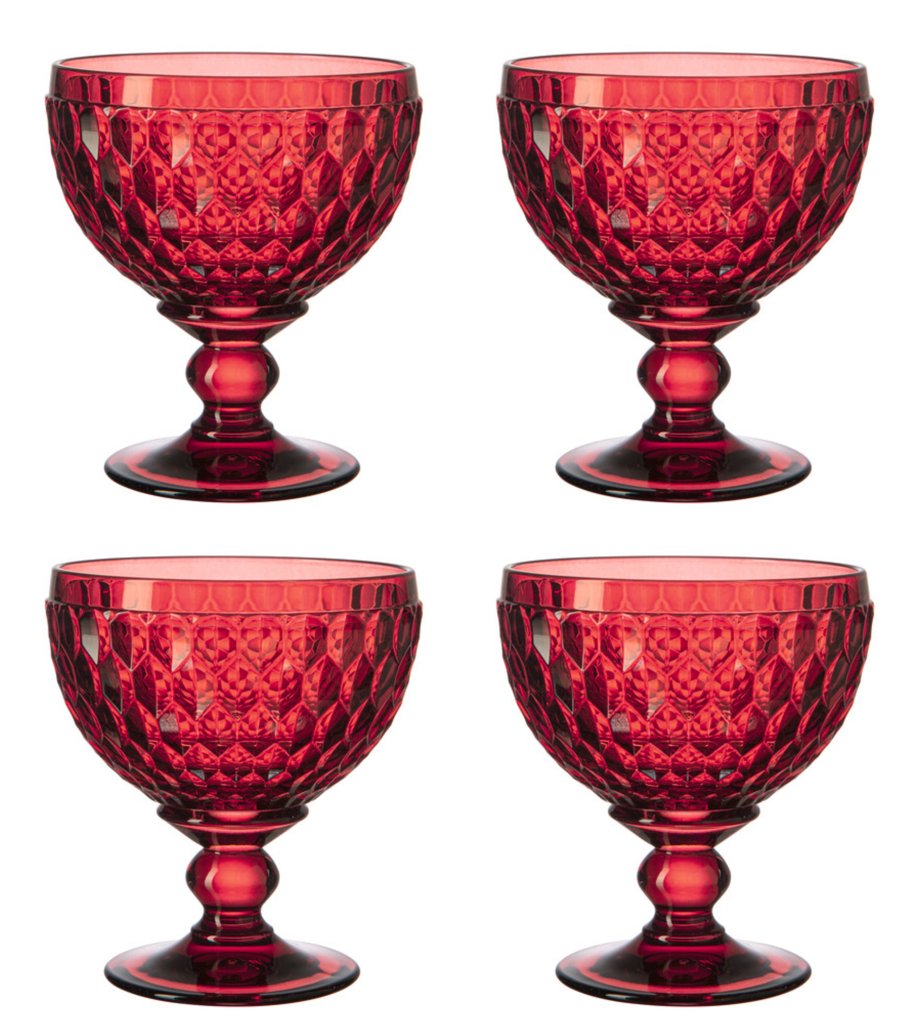 Villeroy & Boch Dessertschale Boston Coloured, Kristallglas, Spülmaschinengeeignet, Rot, Boston, H: 12.5cm