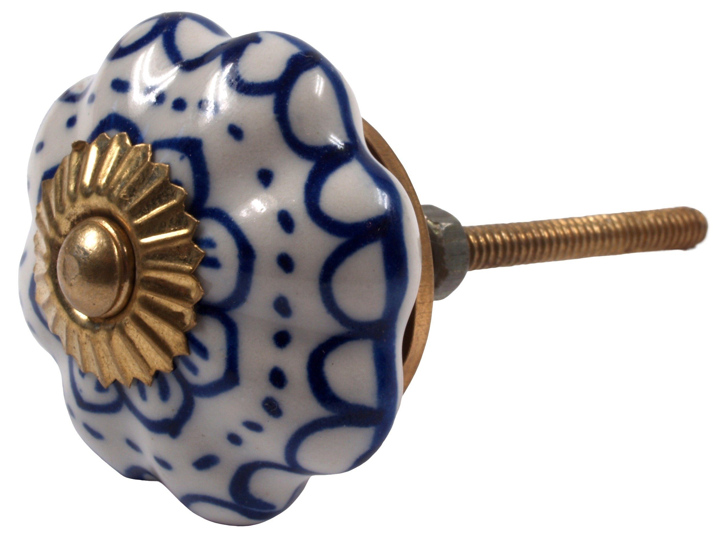 Guru-Shop Möbelknopf 12`er Set Möbelknopf Rose aus Keramik,..