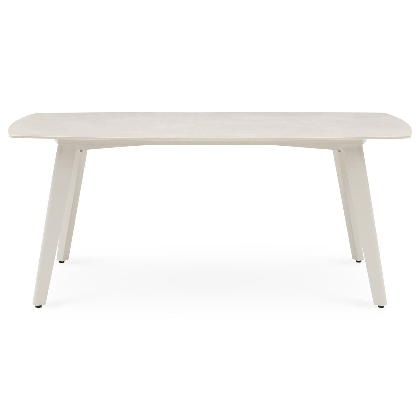 IDIMEX Gartentisch MEZA, Terrassentisch 180 x 90cm mit Keramik- Platte und Aluminium cremeweiß