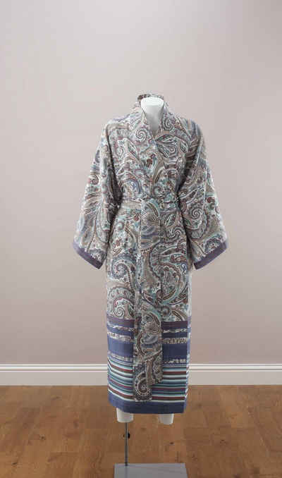 Bassetti Kimono NOTO, knieumspielend, Baumwolle, Schnürverschluss, aus satinierter Baumwolle