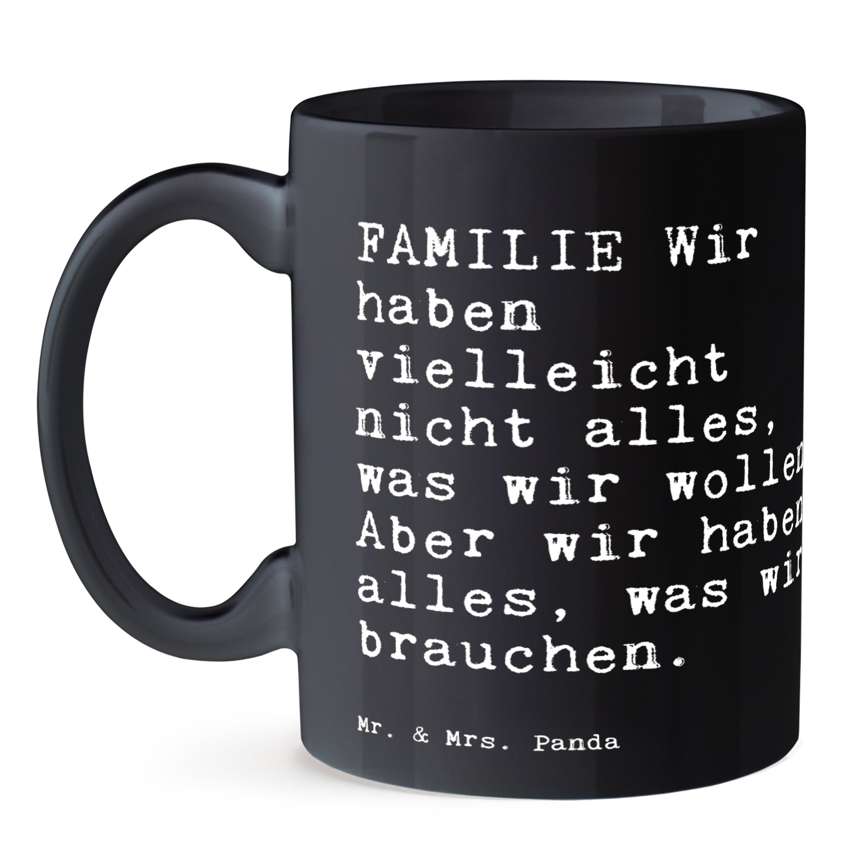 Keramik vielleicht... Schwarz - haben & Panda Wir Tee, Schwarz Früh, - Papa, Geschenk, FAMILIE Mr. Mrs. Tasse