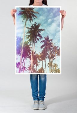 Sinus Art Poster 60x90cm Poster Künstlerische Fotografie  Bunter Himmel mit Palmen
