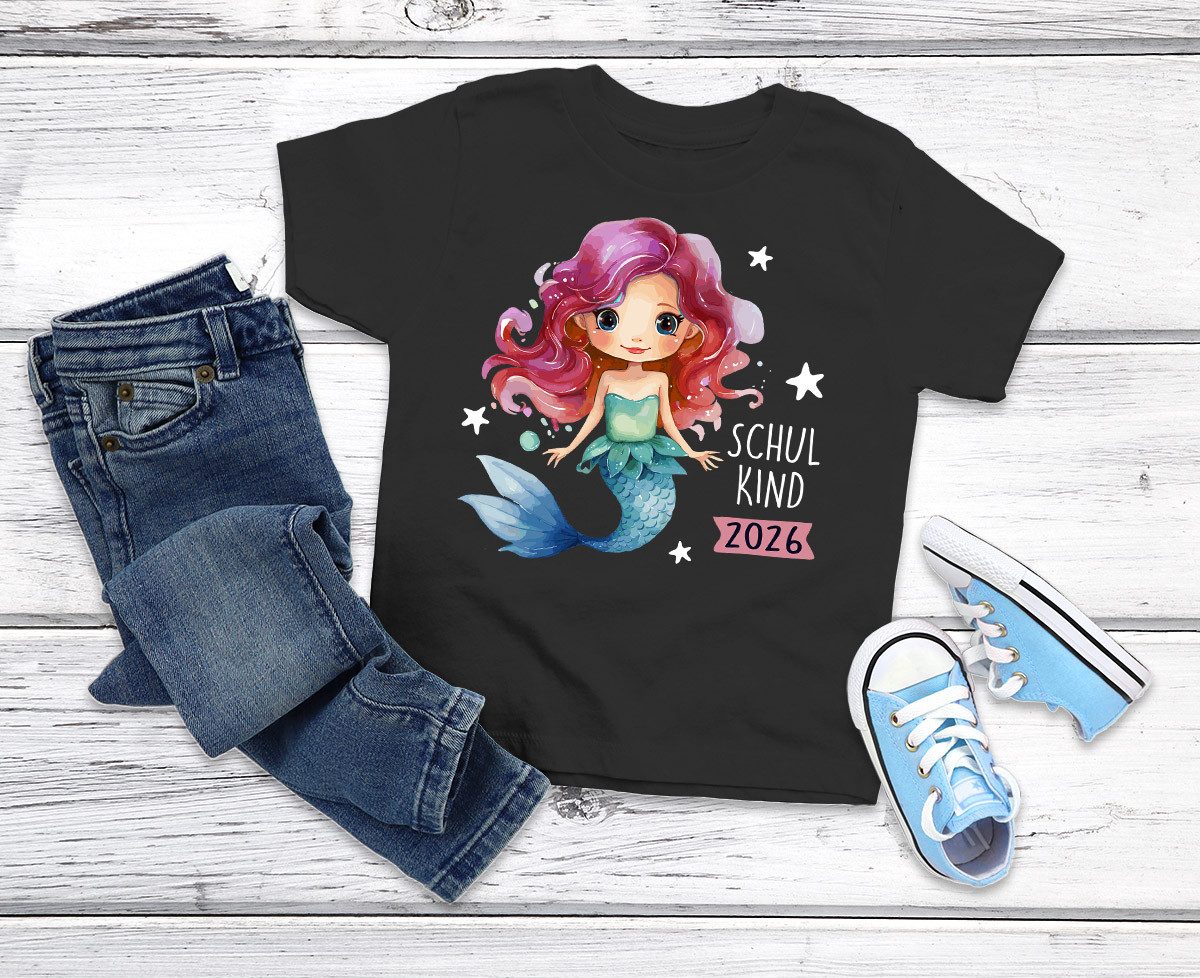 SpecialMe Print-Shirt Mädchen Einschulung T-Shirt 2026 Meerjungfrau – Schulkind 2026 Shirt – Bild 4 von 5