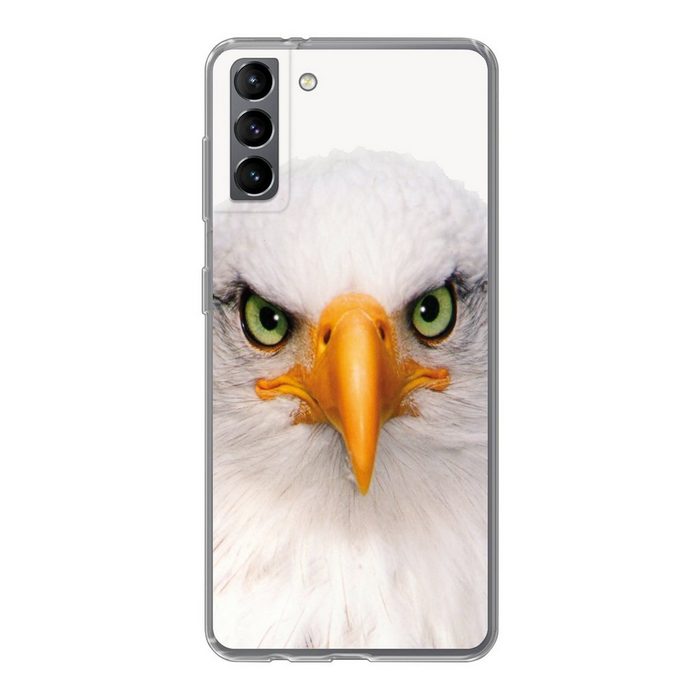 MuchoWow Handyhülle Jungen - Adler - Amerikanischer Weißkopfseeadler - Vogel - Porträt - Phone Case Handyhülle Samsung Galaxy S21 Plus Silikon Schutzhülle