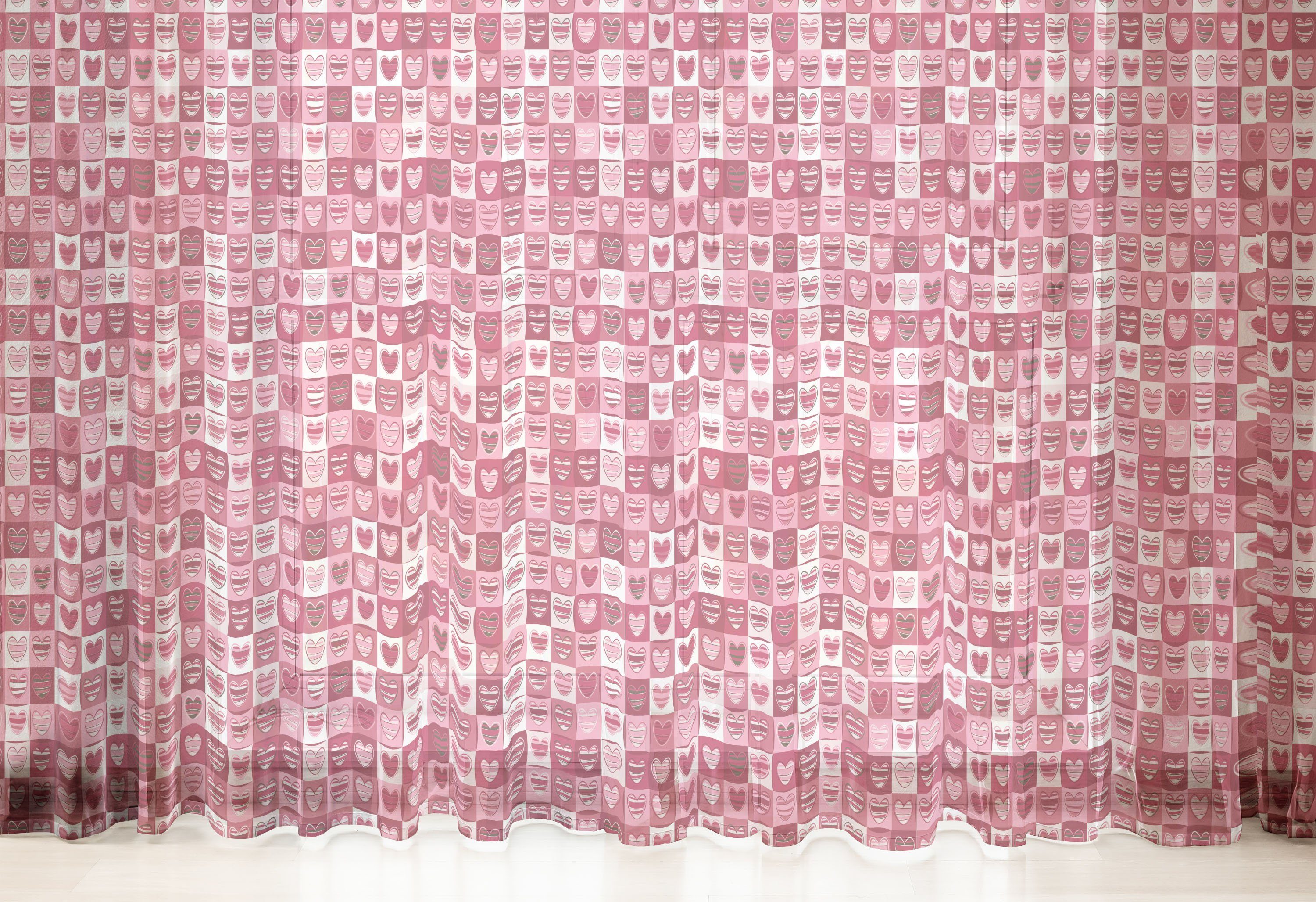für Gardine Hochzeit rosa, Drapierung Weiß, schiere 2 Panels, Abakuhaus, Party Geometric Vintage