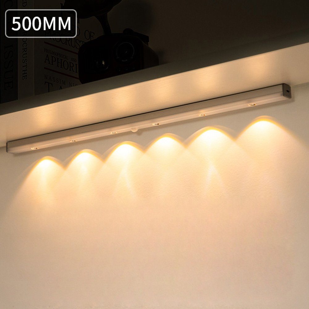 Rosnek LED Lichtleiste Wiederaufladbar, Bewegungssensor, magnetisch, für Küche Schlafzimmer, Kleiderschrank Korridor, dimmbar